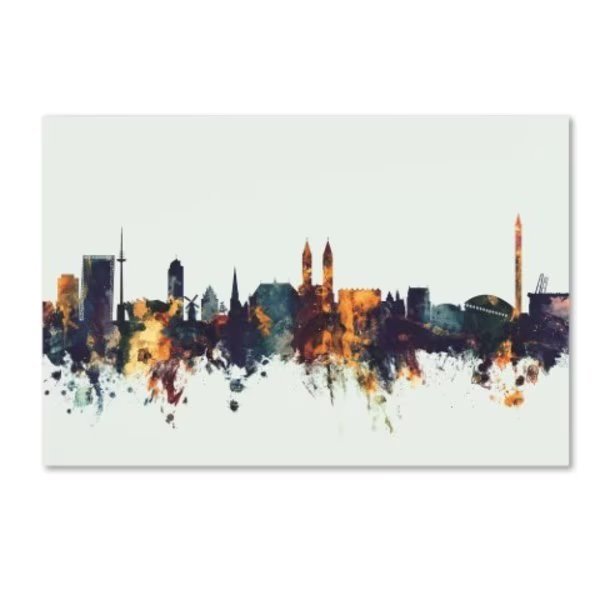 Michael Tompsett 'Bremen Germany Skyline II' Canvas Art, 16x24, Trademark Fine Art, Mfr#: MT01451-C1624GG